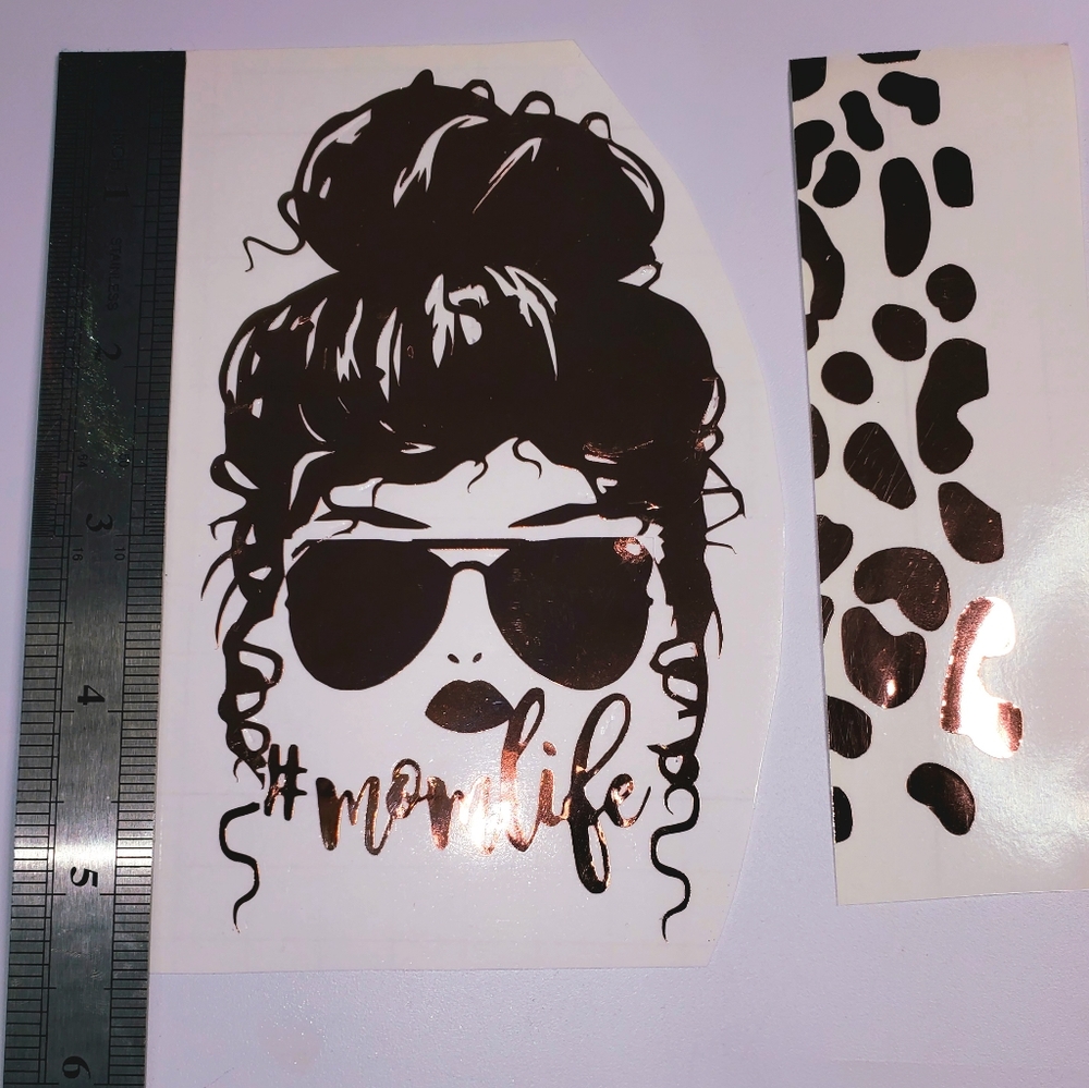 Mom life decal curly hair